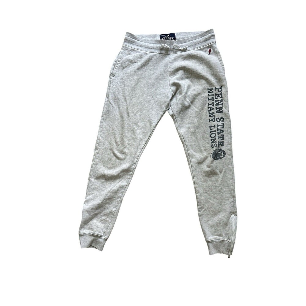 League Penn State Nittany Lions 1991 Joggers Grey Ankle Zip Sweatpants Medium